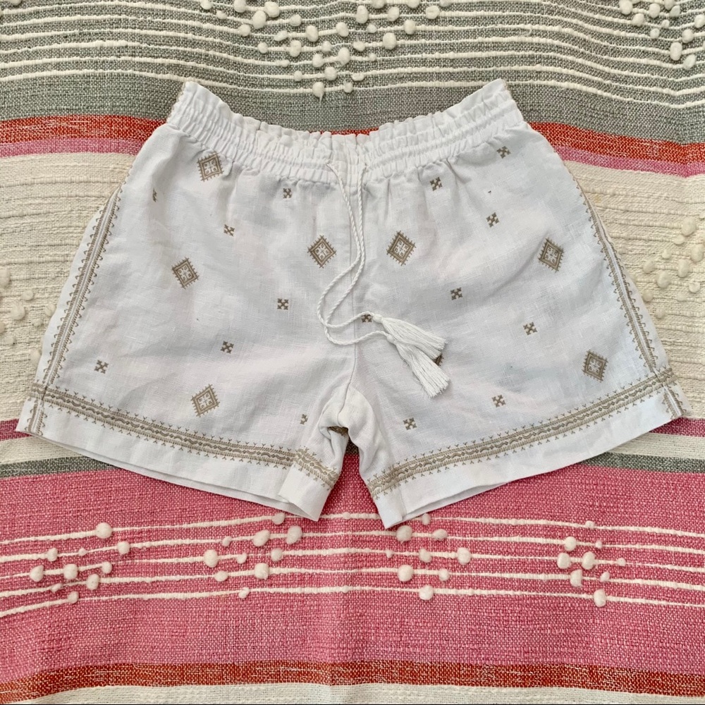 J.McLaughlin Embroidered Linen Shorts
